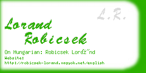 lorand robicsek business card